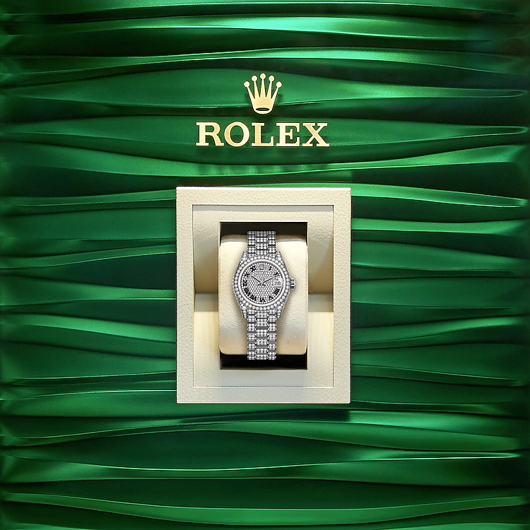 Rolex Lady-Datejust 28, 18k White Gold, Ref# 279459RBR-0001, Watch in box