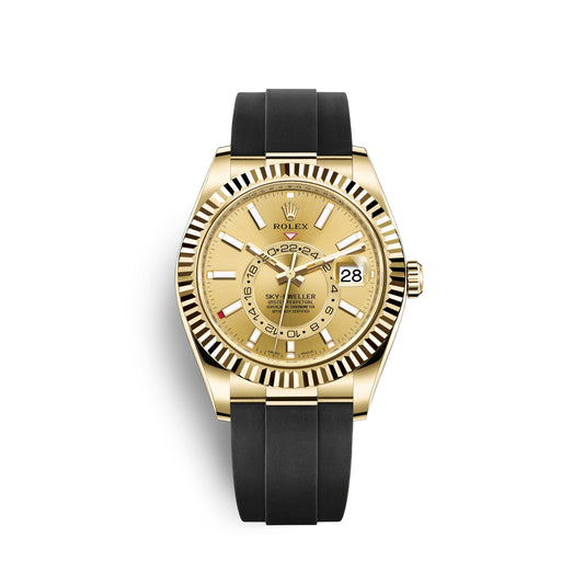 Rolex Sky-Dweller 42mm, 18k Yellow Gold, Oysterflex, Ref# 326238-0007