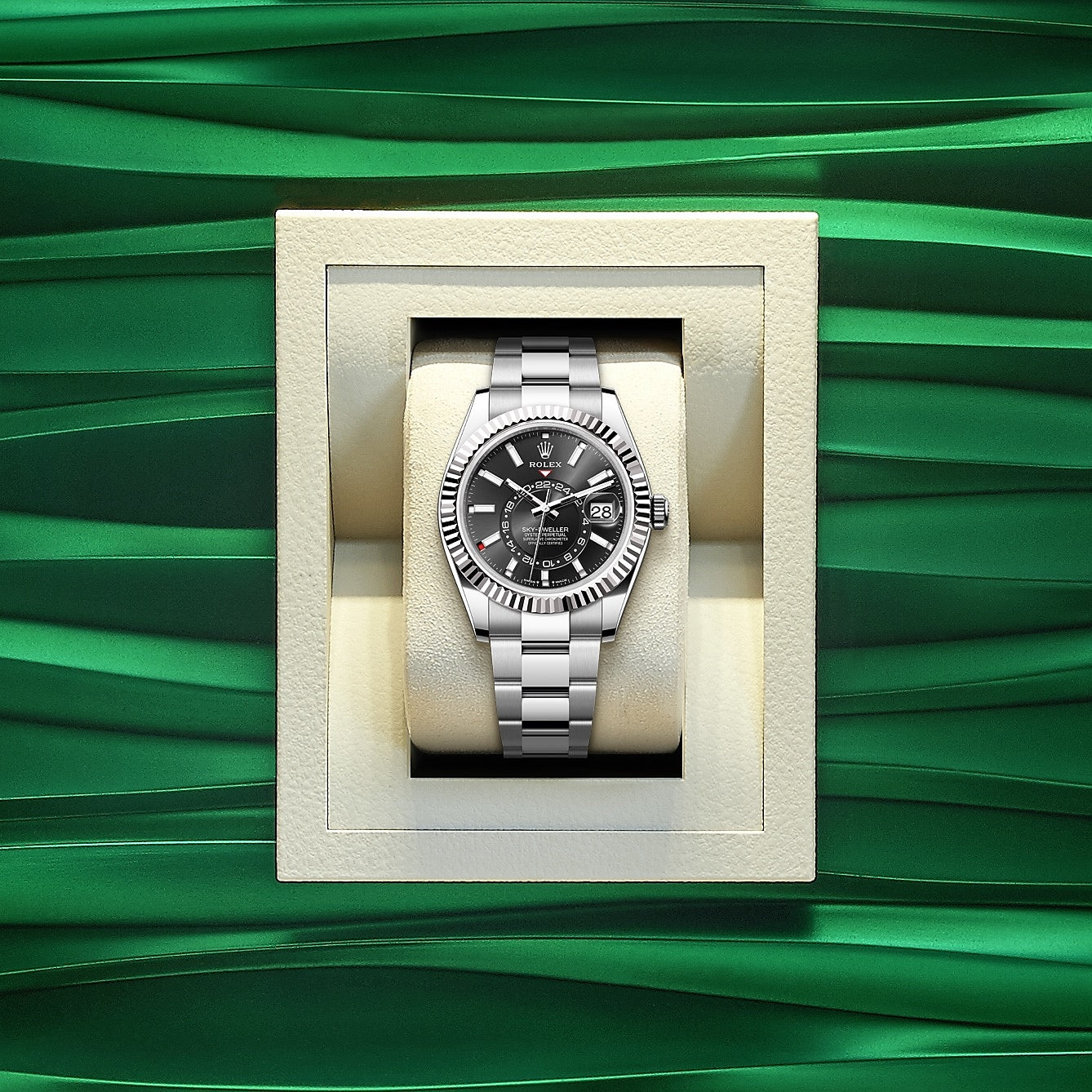 Rolex Sky-Dweller, 42mm, Oystersteel and 18k White Gold, Ref# 336934-0007, Watch in a box