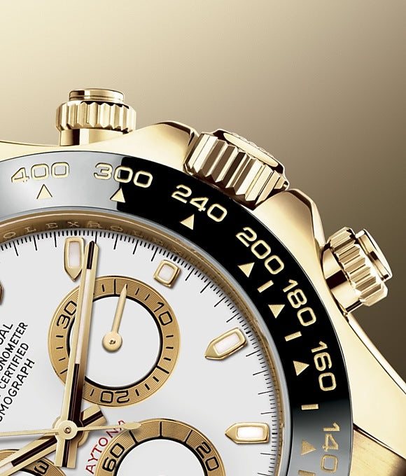 Side Rolex Cosmograph Daytona 40 mm 18 ct yellow gold Ref# 116518LN-0041