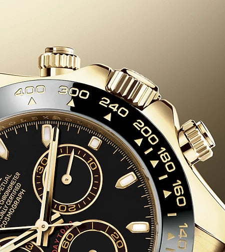 Side Rolex Cosmograph Daytona 40 mm 18 ct yellow gold Ref# 116518LN-0043