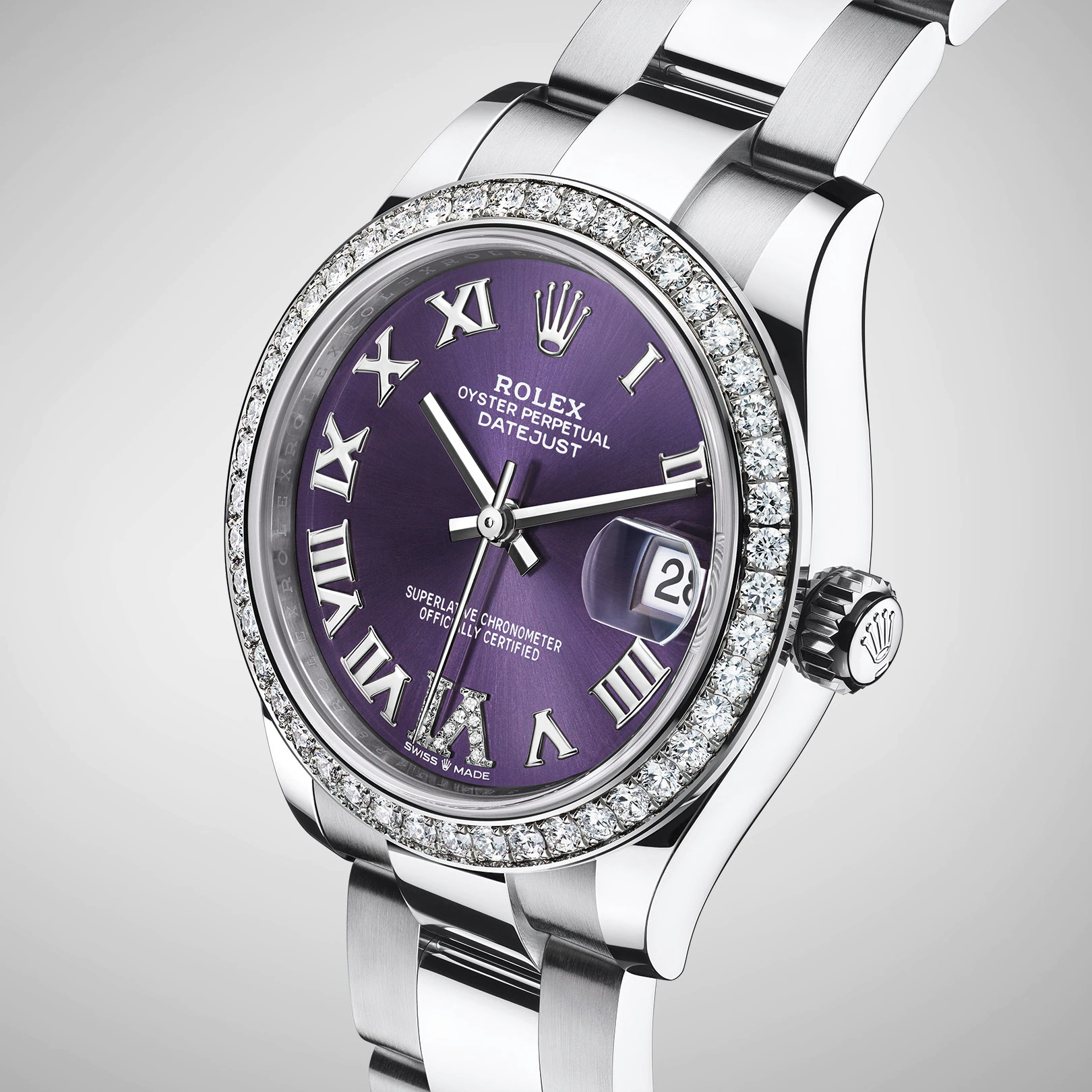 Rolex datejust purple deals