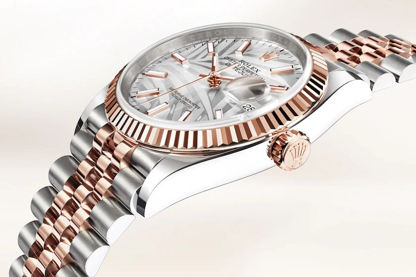 Side Rolex Datejust 36 Oystersteel and Everose gold Ref# 126231-0031