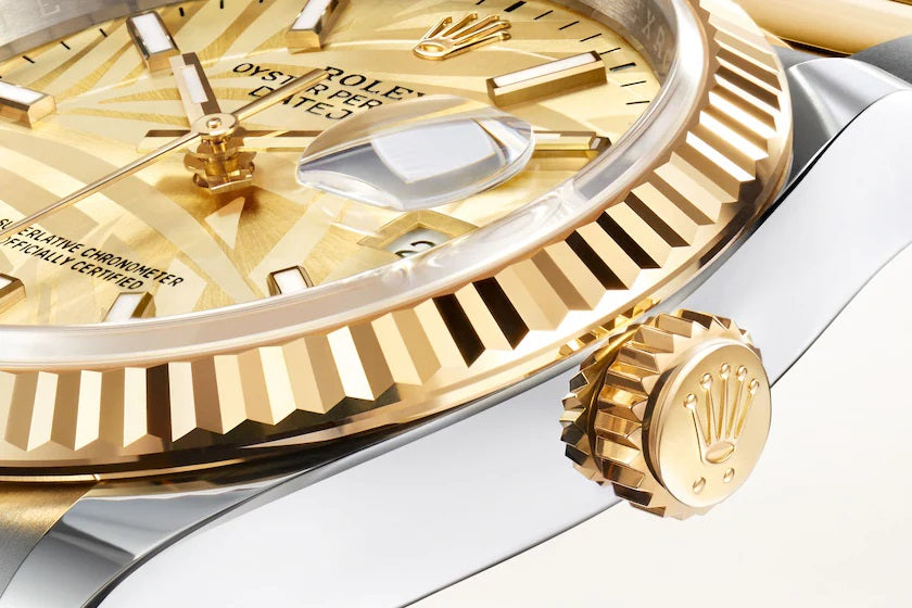 Side Rolex Datejust 36 Oystersteel and yellow gold Ref# 126233-0038
