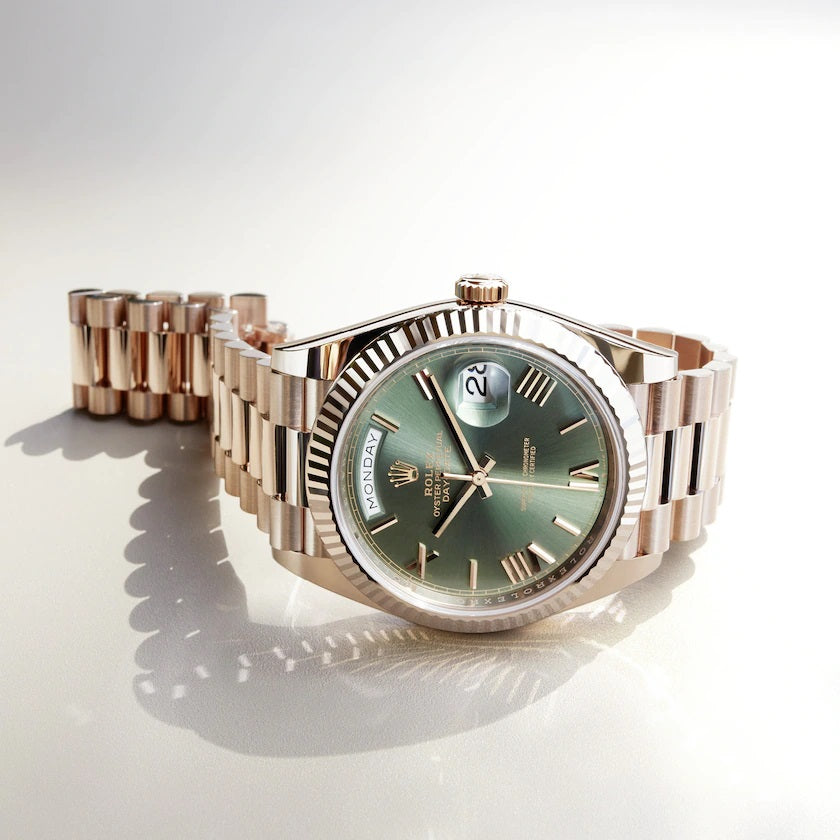 Side Rolex Day-Date 40 Everose gold Ref# 228235-0025