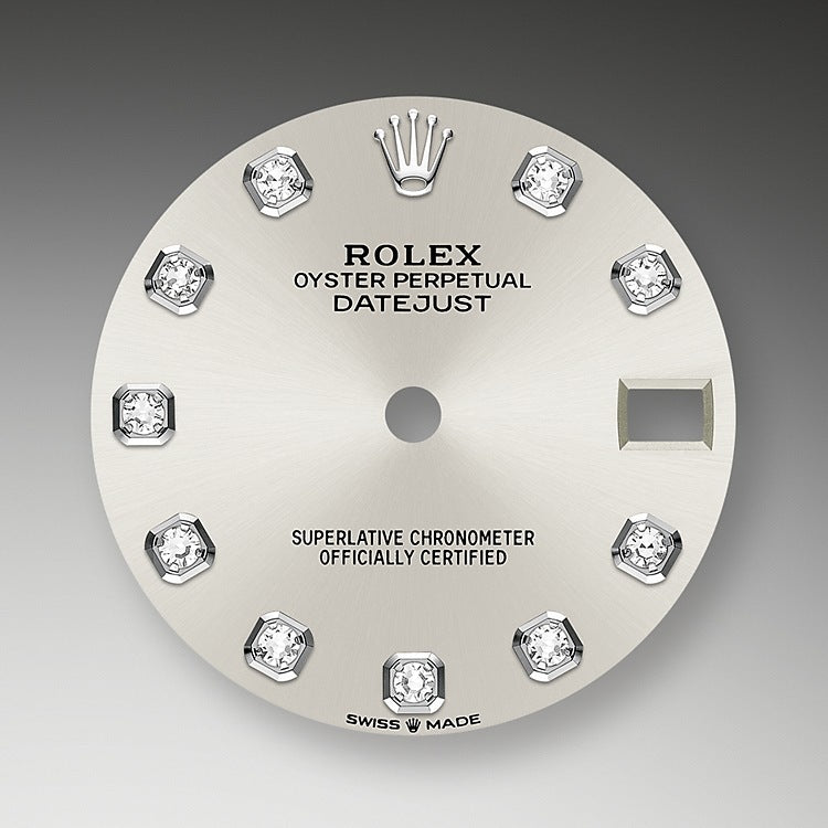 Rolex Datejust 31, Oystersteel, 18kt White Gold and diamonds, Ref# 278344RBR-0032, Dial