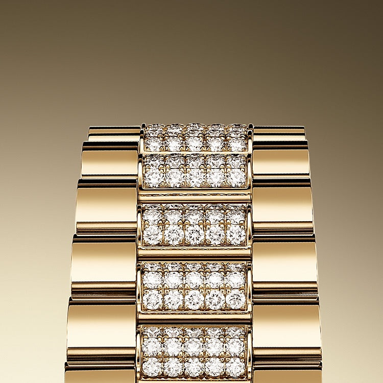 Rolex Day-Date 36, 18k Yellow Gold with Diamond-set, 36mm, Ref# 128348rbr-0050, Bracelet