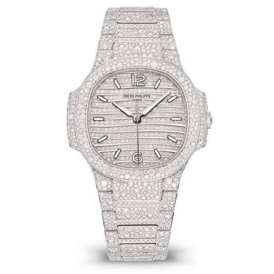 Patek Philippe Nautilus Haute Joaillerie Ladies Automatic Watch, 18K White Gold and Diamonds, 35,2mm, Ref# 7118/1450G-001
