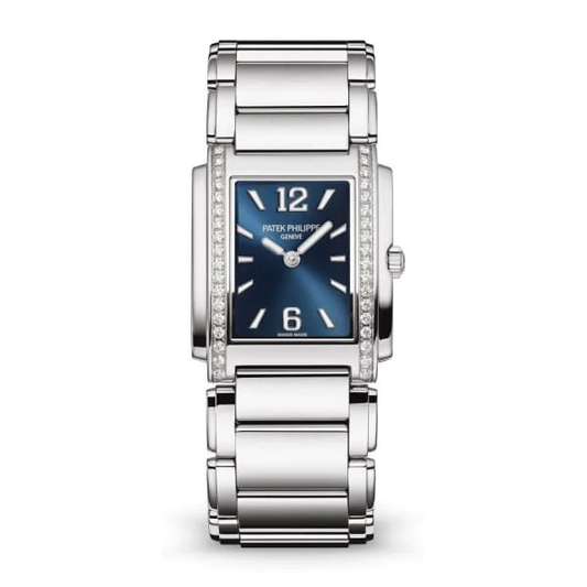 Patek Philippe Twenty~4 Quartz Ladies Watch, Stainless Steel with 36 Diamond (~0.42 ct), 25.1 x 30 mm, Ref# 4910/1200A-001