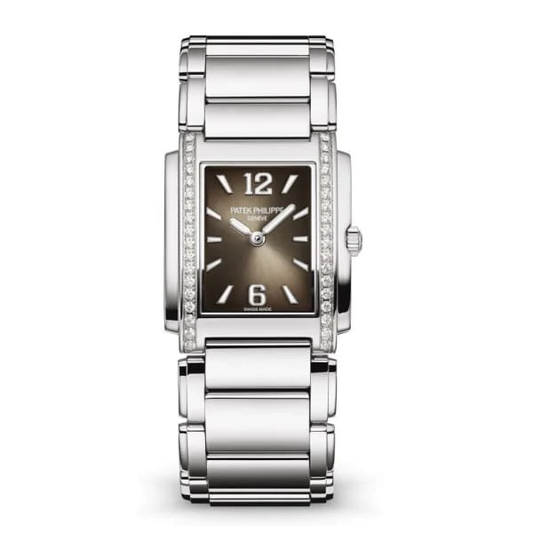 Patek Philippe Twenty~4 Quartz Ladies Watch, Stainless Steel with 36 Diamond (~0.42 ct), 25.1 x 30 mm, Ref# 4910/1200A-010