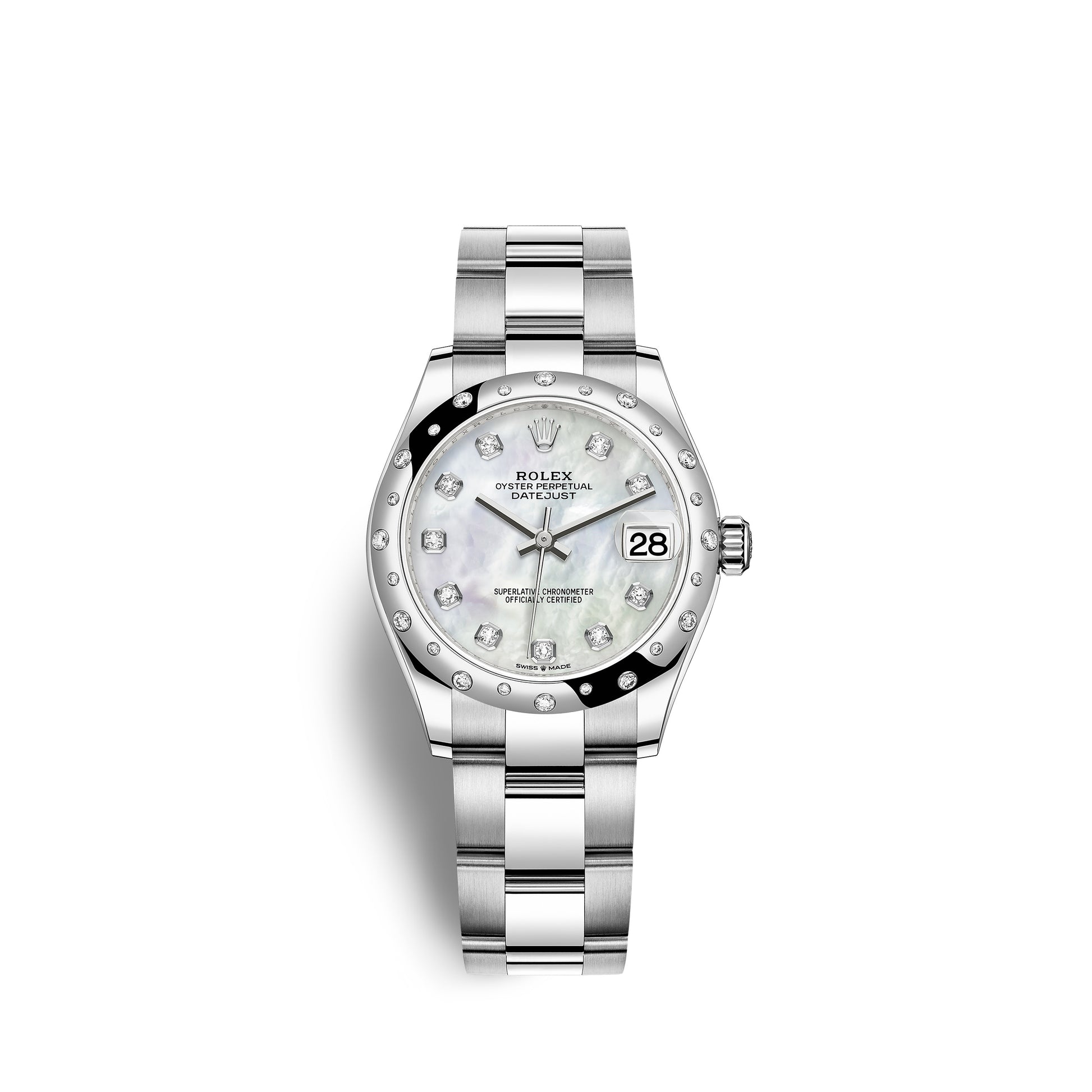 Rolex Datejust 31, Oystersteel, 18kt White Gold and diamonds, Ref# 278344RBR-0005