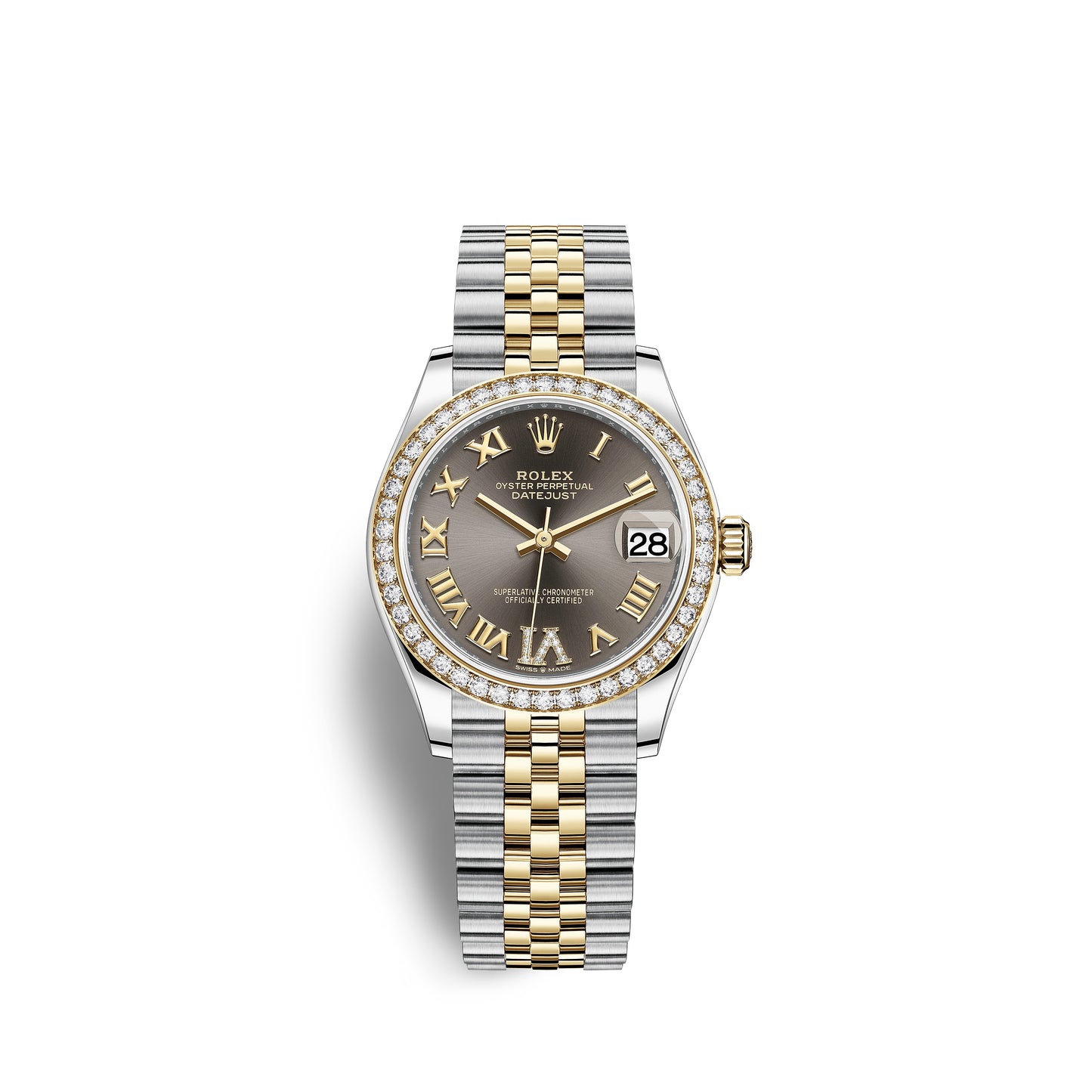 Rolex Datejust 31, Oystersteel, 18kt Yellow Gold and diamonds, Ref# 278383RBR-0018