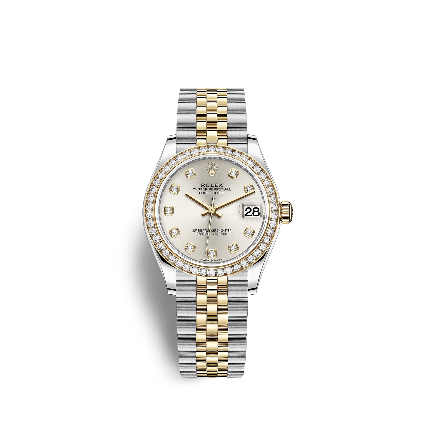Rolex Datejust 31, Oystersteel, 18kt Yellow Gold and diamonds, Ref# 278383RBR-0020