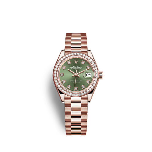 Rolex Lady-Datejust 28, 18kt Everose Gold and diamonds, Ref# 279135RBR-0014