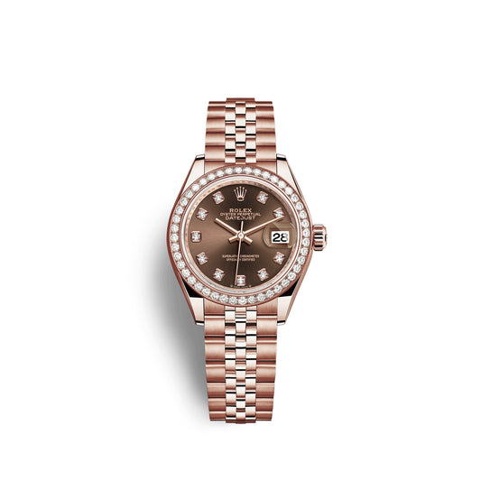 Rolex Lady-Datejust 28, 18kt Everose Gold and diamonds, Ref# 279135RBR-0018