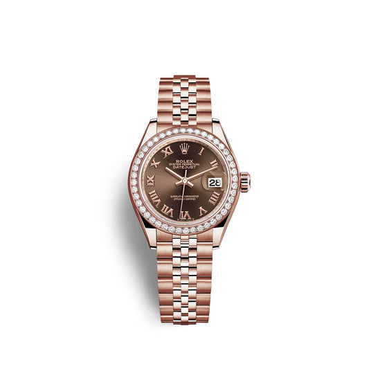 Rolex Lady-Datejust 28, 18kt Everose Gold and diamonds, Ref# 279135RBR-0012