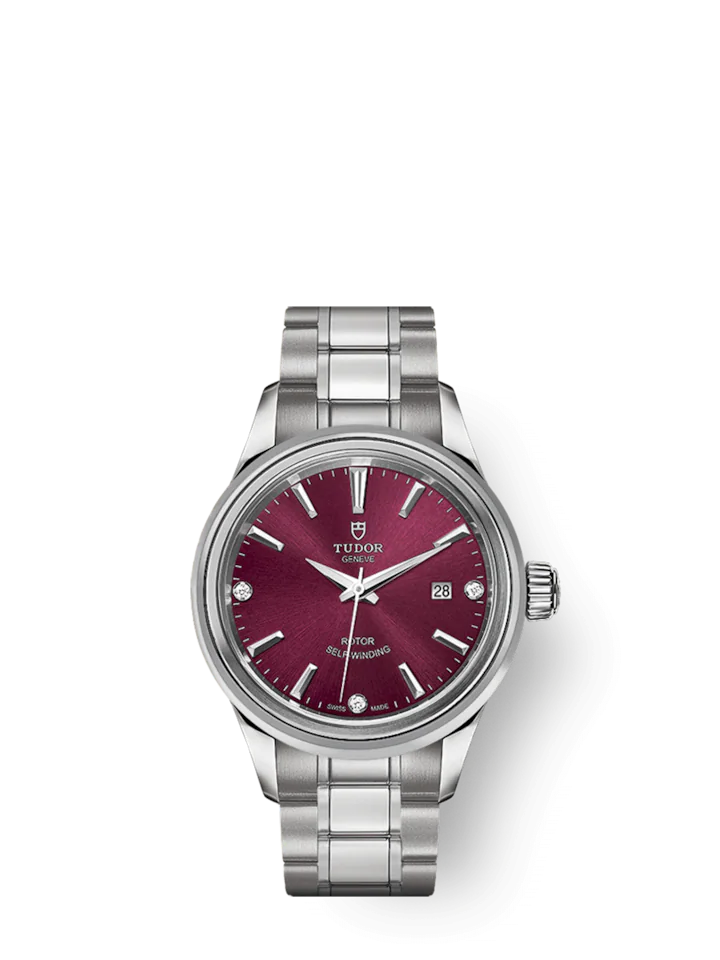 Tudor Style, Stainless Steel and Diamond-set, 28mm, Ref# M12100-0015