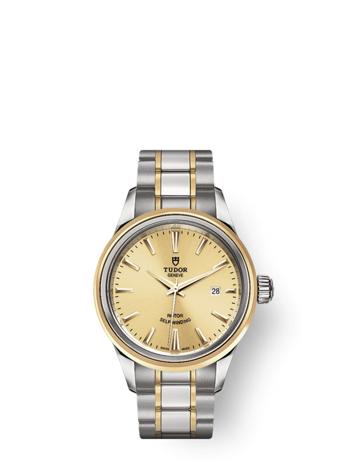 Tudor Style, Stainless Steel and Yellow Gold, 28mm, Ref# M12103-0001