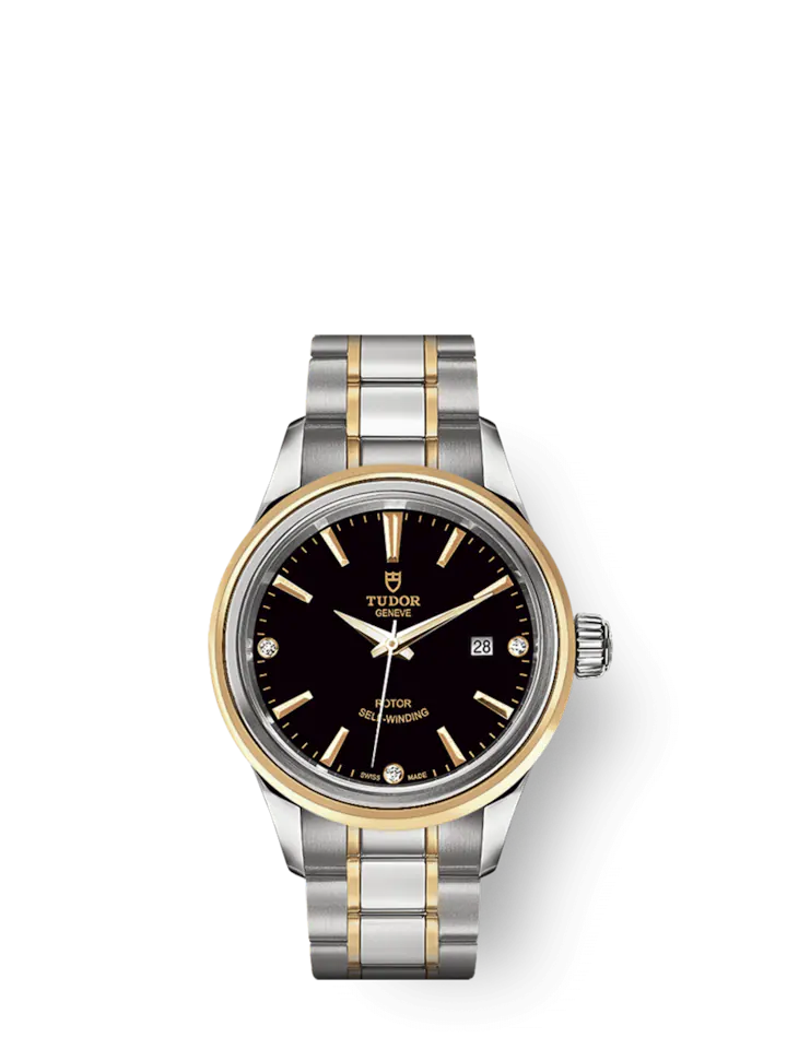 Tudor Style, Stainless Steel and Yellow Gold with Diamond-set, 28mm, Ref# M12103-0006