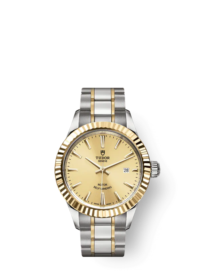 Tudor Style, Stainless Steel and Yellow Gold, 28mm, Ref# M12113-0001