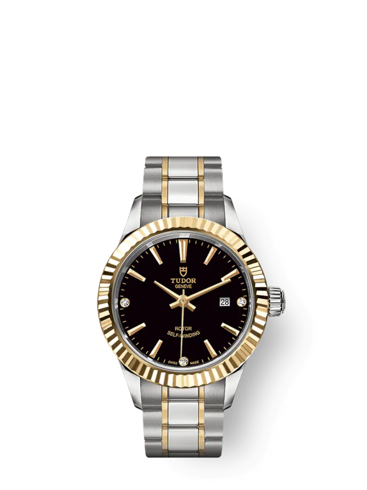Tudor Style, Stainless Steel and Yellow Gold with Diamond-set, 28mm, Ref# M12113-0011