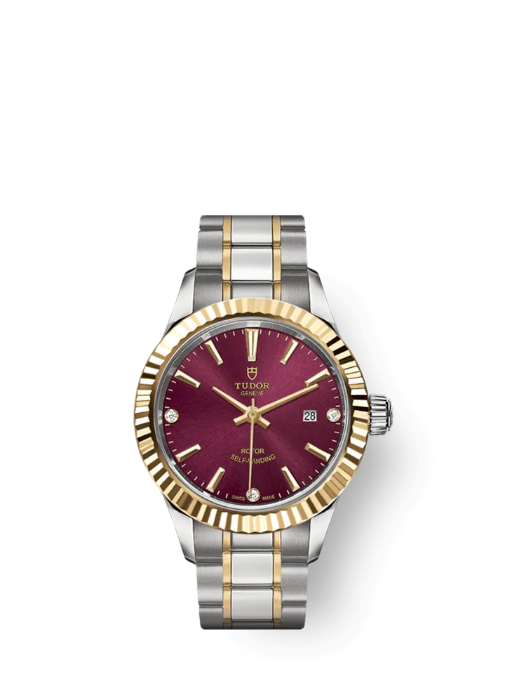 Tudor Style, Stainless Steel and Yellow Gold with Diamond-set, 28mm, Ref# M12113-0015
