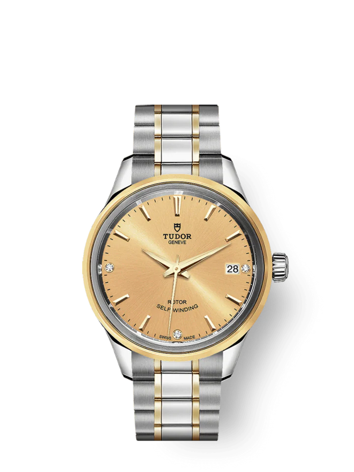 Tudor Style, Stainless Steel and Yellow Gold with Diamond-set 34mm, Ref# M12303-0004