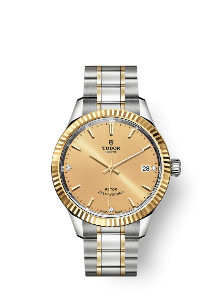 Tudor Style, Stainless Steel and Yellow Gold with Diamond-set, 34mm, Ref# M12313-0007
