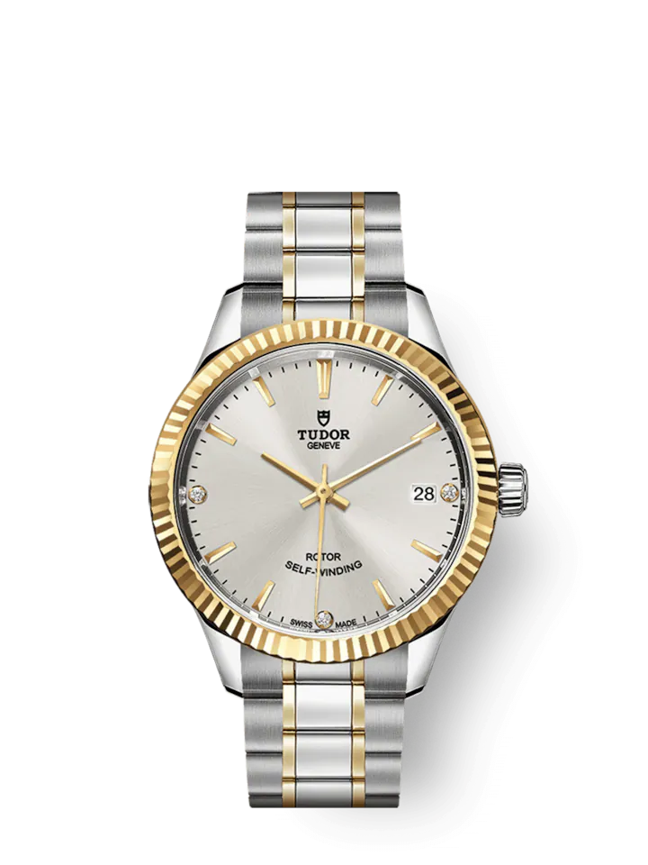 Tudor Style, Stainless Steel and Yellow Gold with Diamond-set, 34mm, Ref# M12313-0009