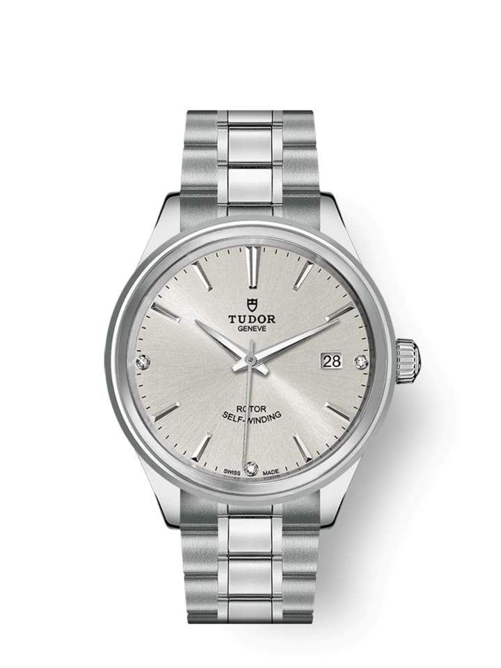 Tudor Style, Stainless Steel and Diamond-set, 38mm, Ref# M12500-0003