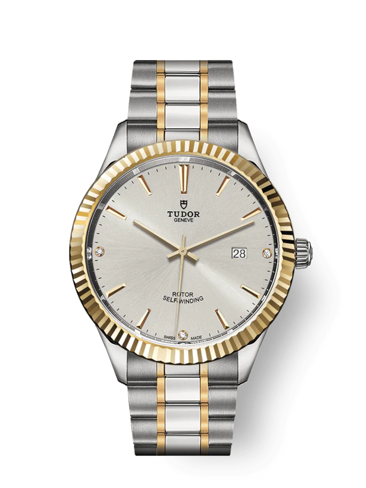 Tudor Style, Stainless Steel and Yellow Gold with Diamond-set, 41mm, Ref# M12713-0009