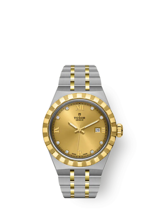 Tudor Royal, Stainless Steel and 18k Yellow Gold with Diamond-set, 28mm, Ref# M28303-0006