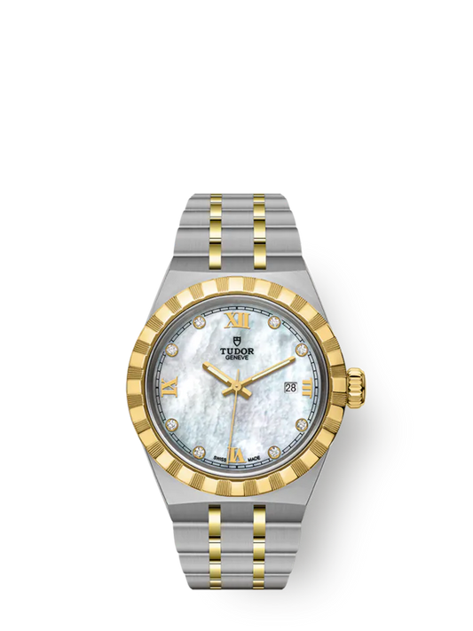 Tudor Royal, Stainless Steel and 18k Yellow Gold with Diamond-set, 28mm, Ref# M28303-0007
