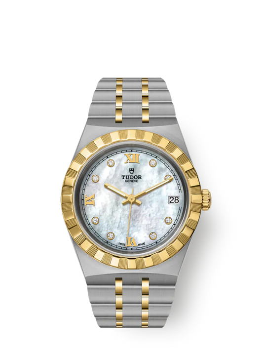 Tudor Royal, Stainless Steel and 18k Yellow Gold with Diamond-set, 34mm, Ref# M28403-0007