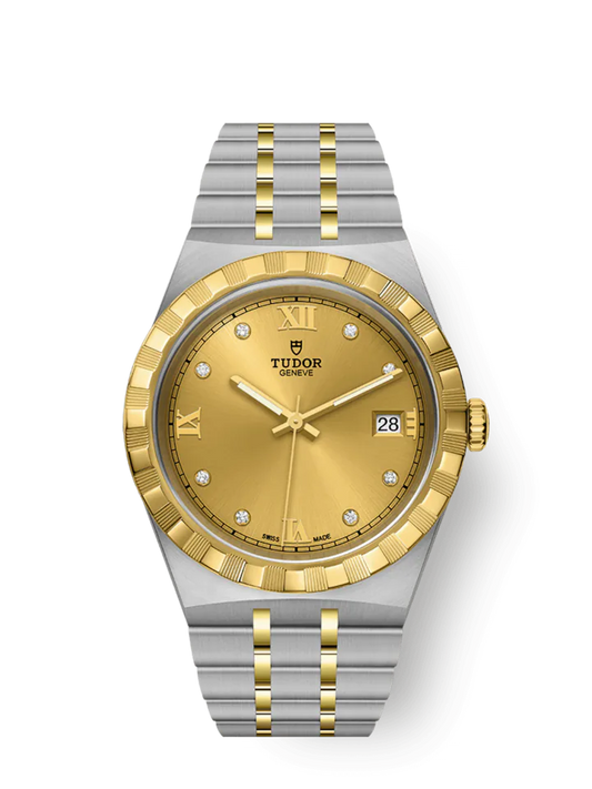 Tudor Royal, Stainless Steel and 18k Yellow Gold with Diamond-set, 38mm, Ref# M28503-0005