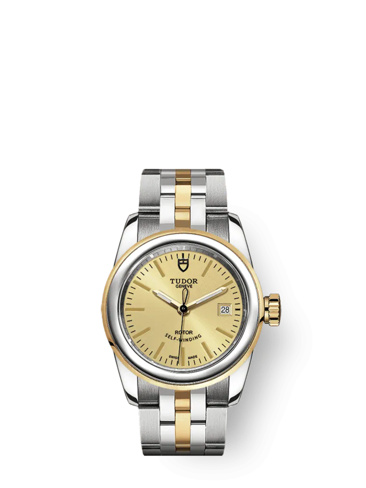 Tudor Glamour Date, Stainless Steel and 18k Yellow Gold, 26mm, Ref# M51003-0004