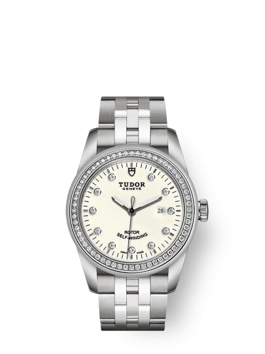 Tudor Glamour Date, Stainless Steel and Diamond-set with Diamond-set bezel, 31mm, Ref# M53020-0074