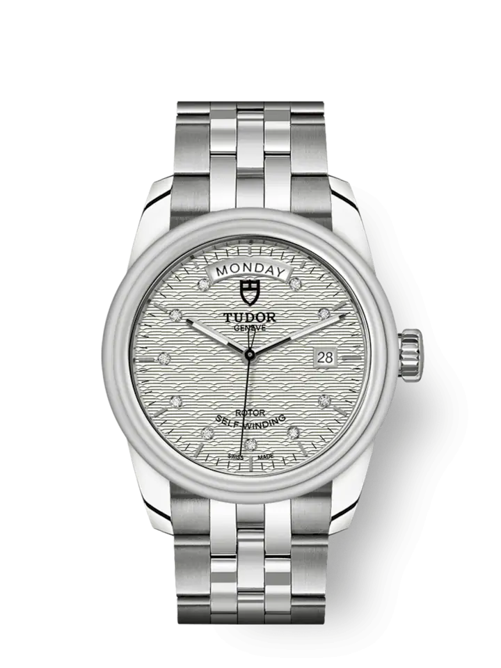 Tudor Glamour Date+Day, Stainless Steel and Diamond-set, 39mm, Ref# M56000-0004