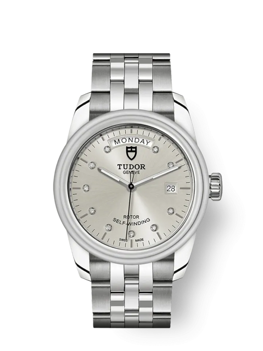 Tudor Glamour Date+Day, Stainless Steel and Diamond-set, 39mm, Ref# M56000-0006