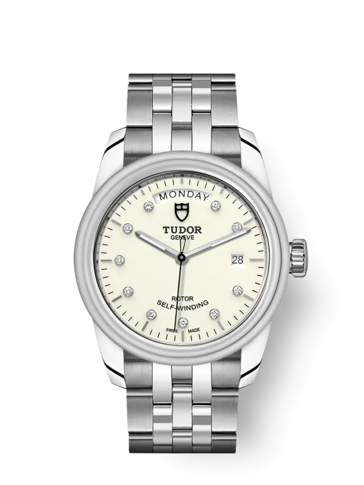 Tudor Glamour Date+Day, Stainless Steel and Diamond-set, 39mm, Ref# M56000-0182