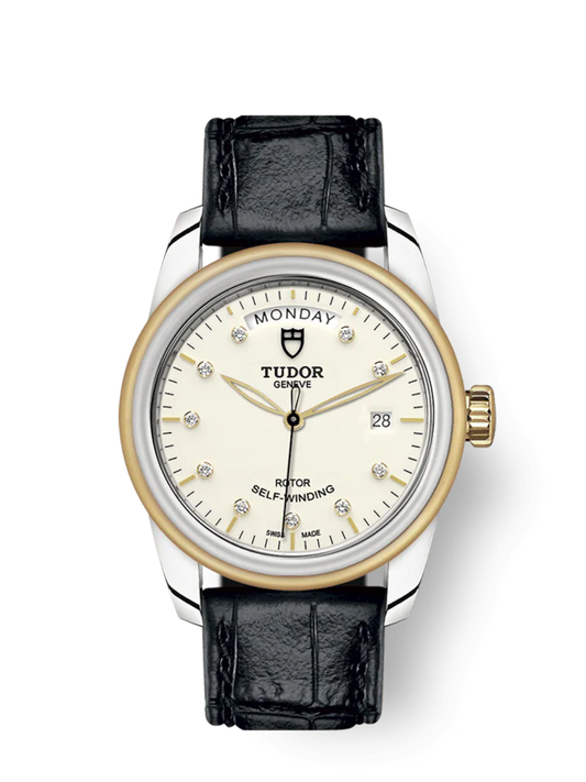 Tudor Glamour Date+Day, Stainless Steel and 18k Yellow Gold with Diamond-set, 39mm, Ref# M56003-0115
