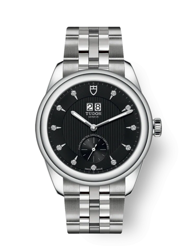 Tudor Glamour Double Date, Stainless Steel and Diamond-set, 42mm, Ref# M57100-0004