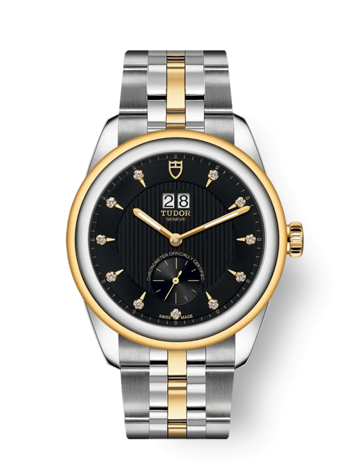 Tudor Glamour Double Date, Stainless Steel and 18k Yellow Gold with Diamond-set, 42mm, Ref# M57103-0004
