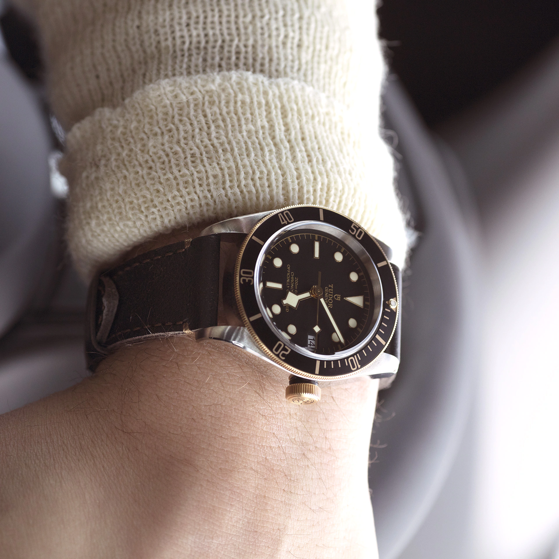 Tudor black bay s&g leather best sale