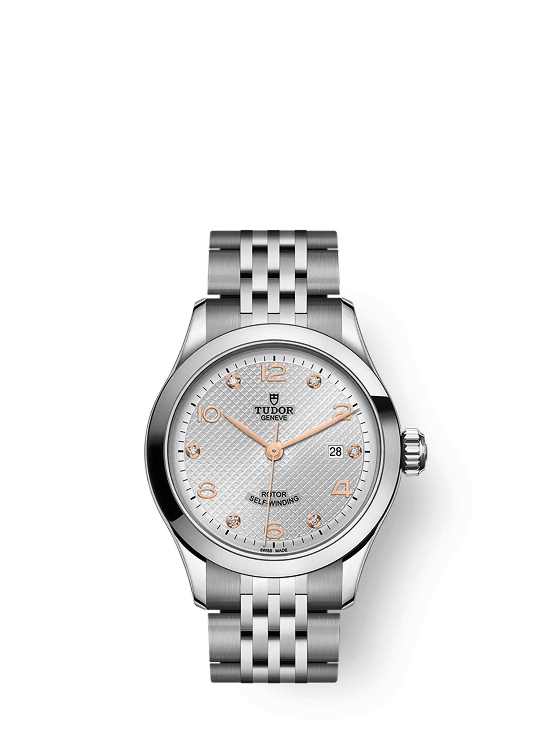 Tudor 1926, Stainless Steel and Diamond-set, 28mm, Ref# M91350-0003