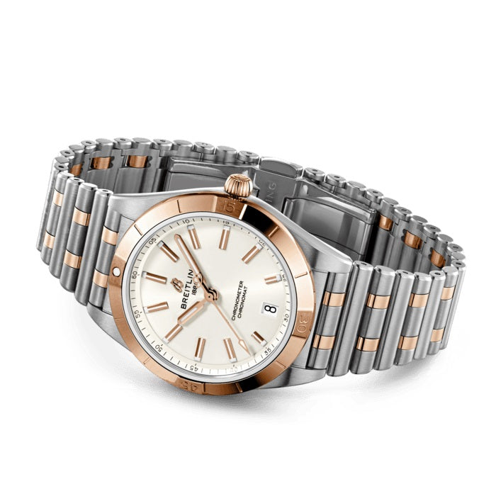 Side Breitling Chronomat Automatic 36 Stainless Steel & 18k Red Gold Ref# U10380101A1U1