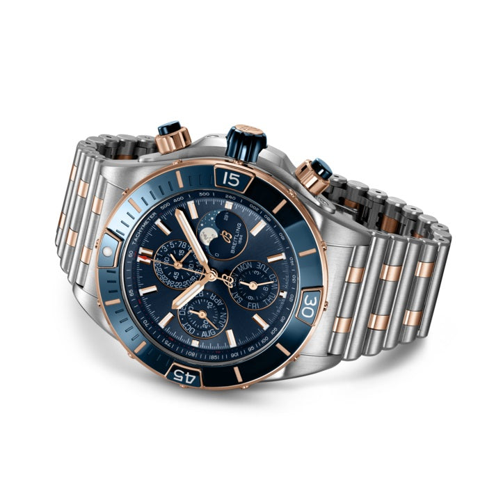 Side Breitling Super Chronomat 44 Four-Year Calendar Stainless Steel & 18k Red Gold Ref# U19320161C1U1